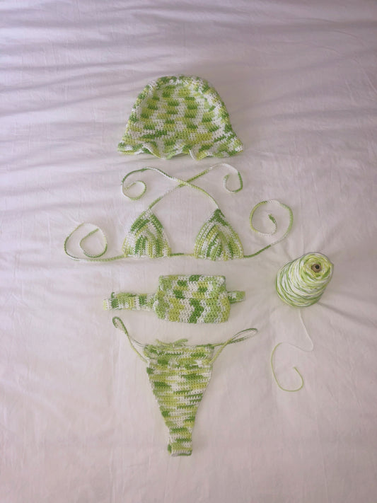 Green Crochet Beach Set