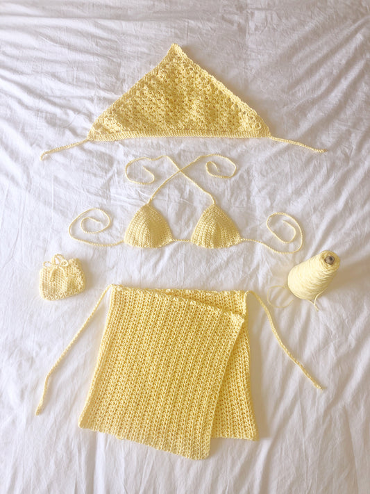 Yellow Crochet Beach Outfit